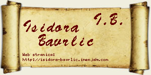 Isidora Bavrlić vizit kartica